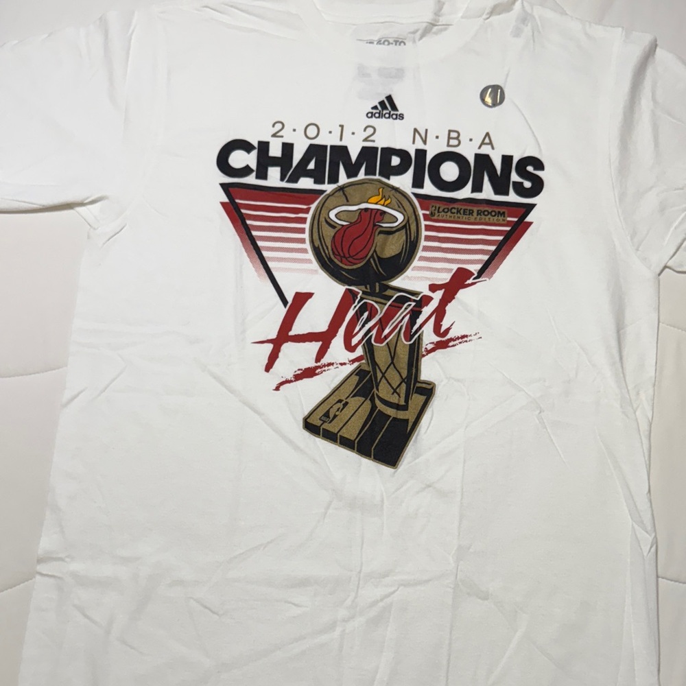 Adidas White Miami Heat 2012 Champions Tee